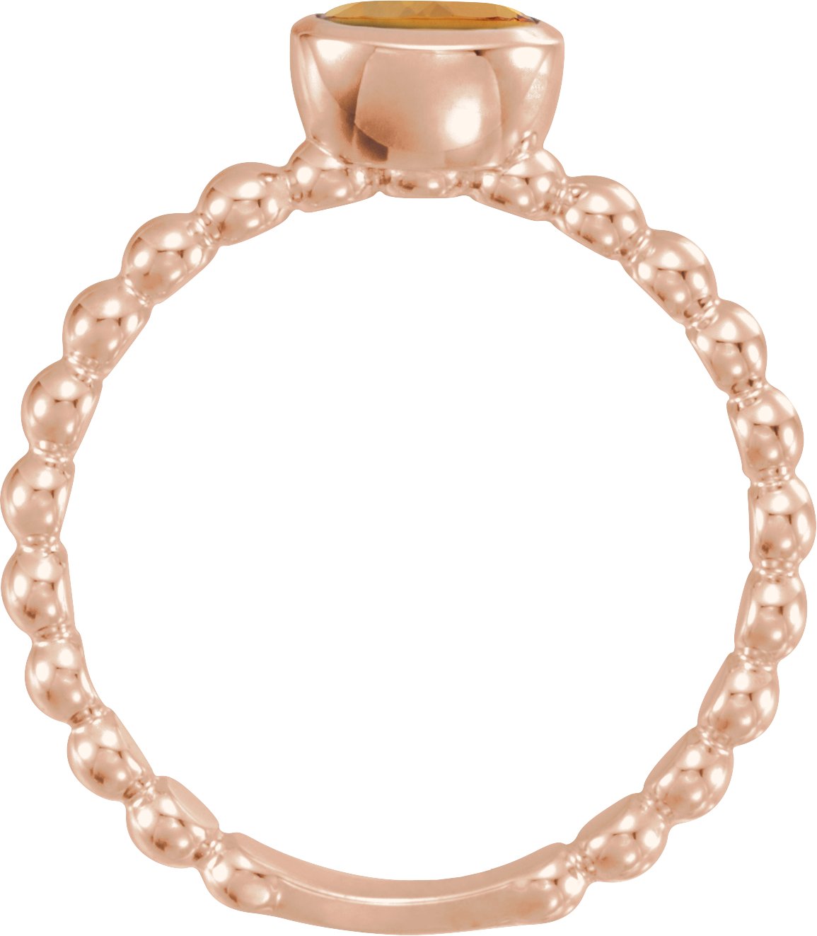 14K Rose Natural Citrine Family Stackable Ring 71623:6038:P