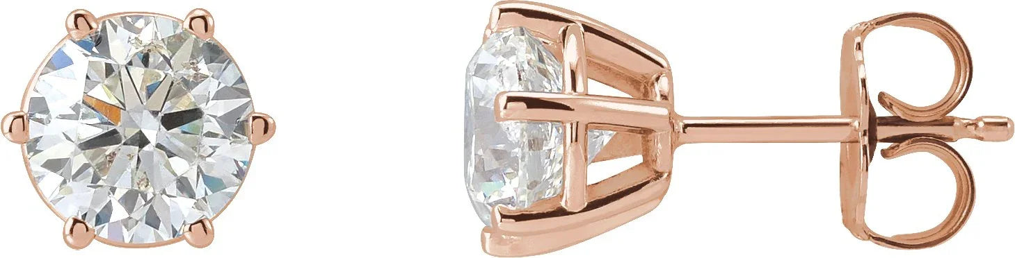 14K Rose 2 CTW Natural Diamond Stud Earrings 29236:6126:P