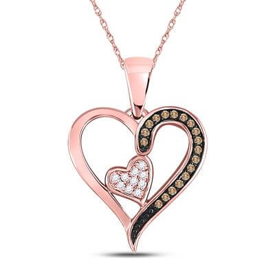 Rose Gold Heart Pendant | Diamond Heart Pendant | Yumna Jewelers