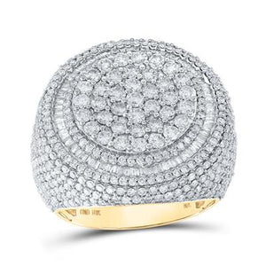 10K YELLOW GOLD ROUND DIAMOND CLUSTER RING 5-1/3 CTTW Yumna Jewelers