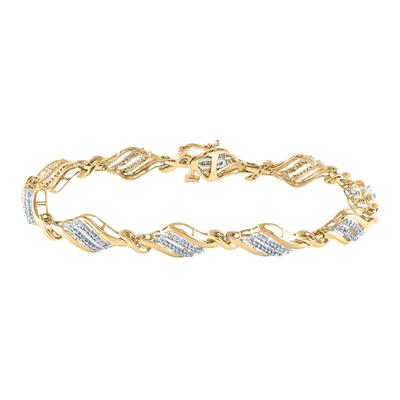10K YELLOW GOLD ROUND DIAMOND FASHION BRACELET 1/2 CTTW Yumna Jewelers