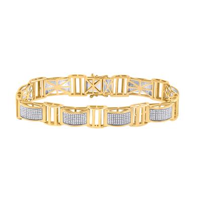 10K YELLOW GOLD ROUND DIAMOND LINK BRACELET 2 CTTW Yumna Jewelers