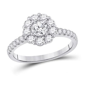 14K WHITE GOLD ROUND DIAMOND SOLITAIRE BRIDAL ENGAGEMENT RING 1 CTTW (CERTIFIED) Yumna Jewelers