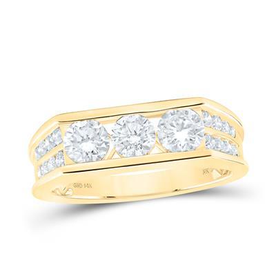 14K YELLOW GOLD ROUND DIAMOND BAND RING 2 CTTW Yumna Jewelers