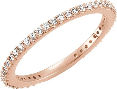 Wedding Diamond Band | 14K Rose Diamond Band | Yumna Jewelers