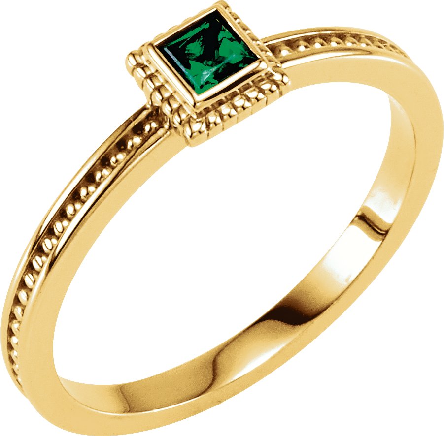 14K Rose Lab-Grown Ruby Family Stackable Ring 71518:6054:P