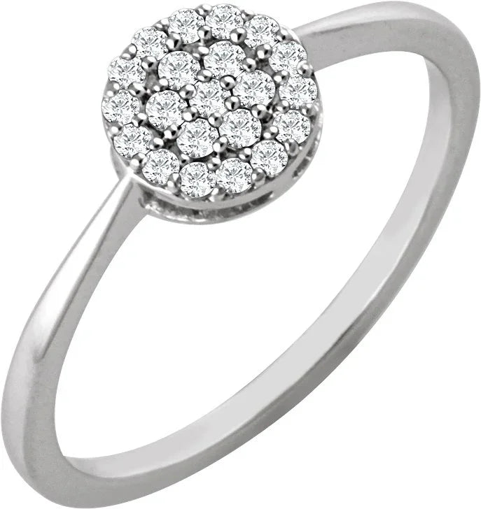 14K Rose 1/5 CTW Natural Diamond Cluster Ring 651805:60002:P