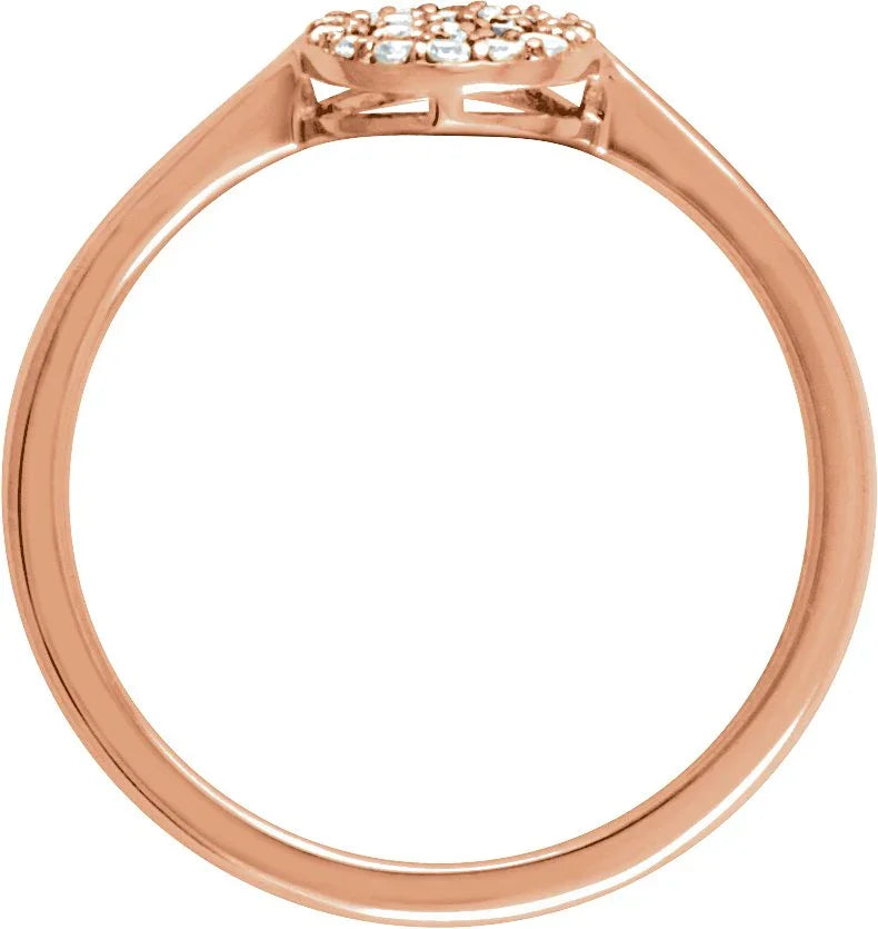 14K Rose 1/5 CTW Natural Diamond Cluster Ring 651805:60002:P