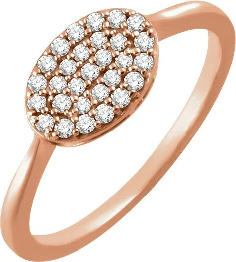 14K Rose 1/5 CTW Natural Diamond Cluster Ring 651833:60002:P