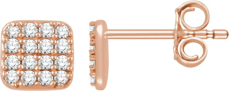 14K Rose 1/5 CTW Natural Diamond Cluster Earrings 651834:60002:P