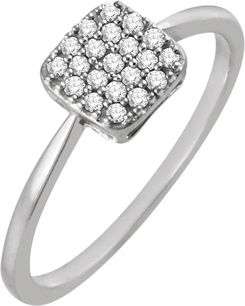 14K Rose 1/6 CTW Natural Diamond Cluster Ring 651836:60002:P