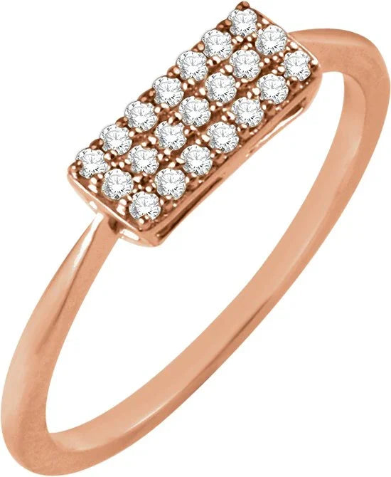 14K Rose 1/6 CTW Natural Diamond Cluster Ring 651839:60002:P