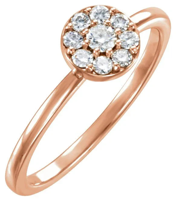 14K Rose 1/4 CTW Natural Diamond Stackable Ring 122810:602:P