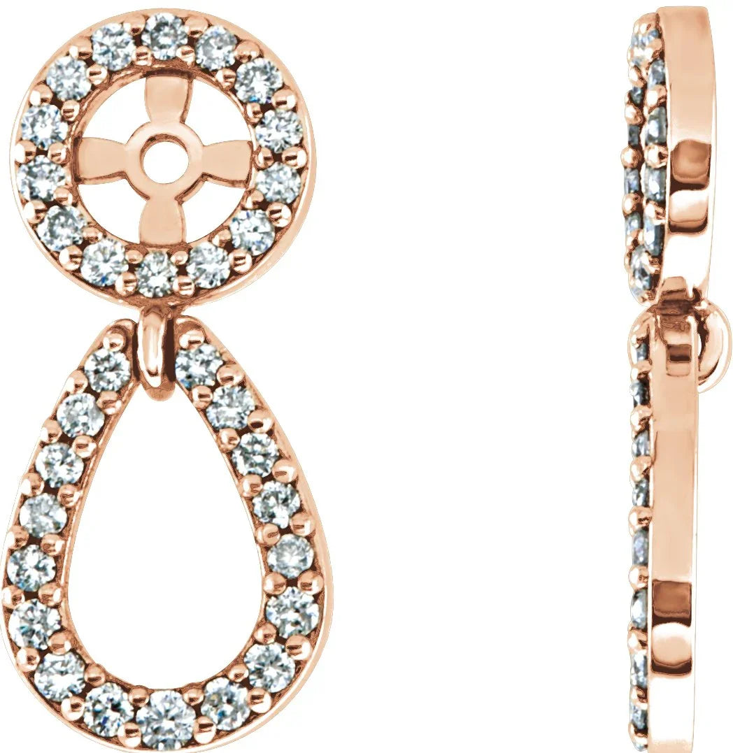 Diamond Earring Jackets | 14K Rose Earring Jackets | Yumna Jewelers