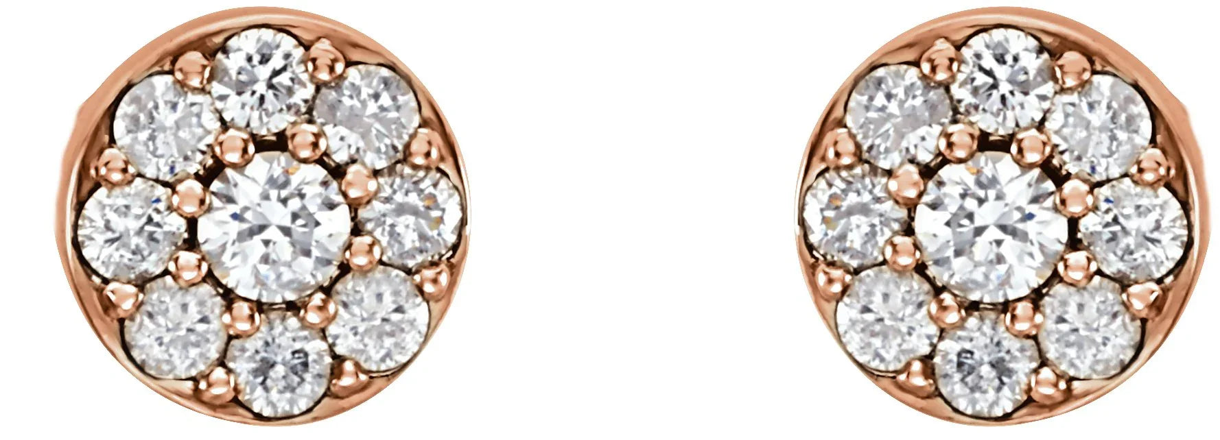 14K Rose 3/8 CTW Natural Diamond Earrings 86288:6002:P