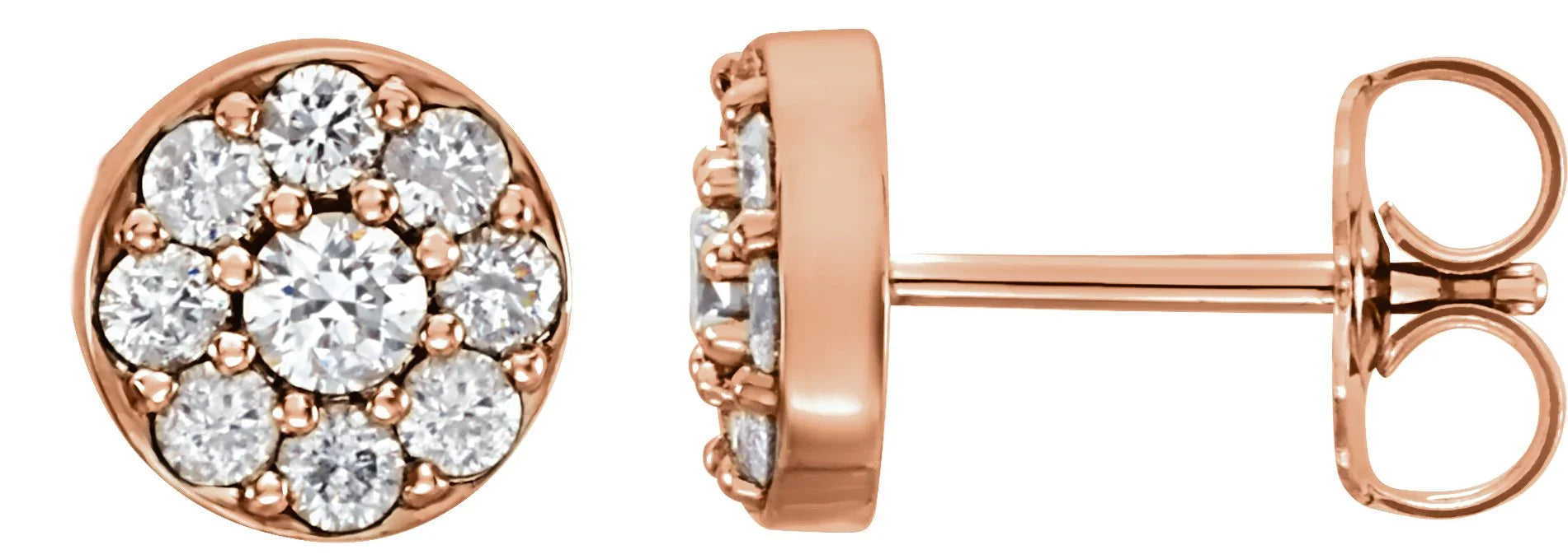 14K Rose 3/8 CTW Natural Diamond Earrings 86288:6002:P