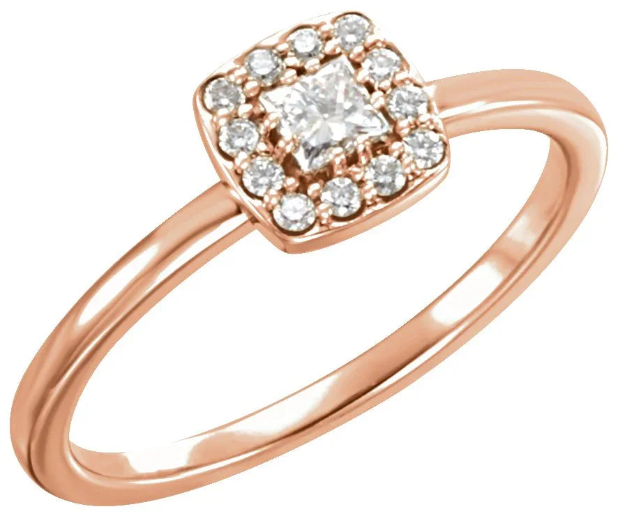 14K Rose 1/4 CTW Natural Diamond Stackable Ring 122811:602:P