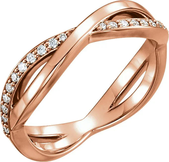 14K Rose 1/8 CTW Natural Diamond Infinity-Inspired Ring 122898:602:P