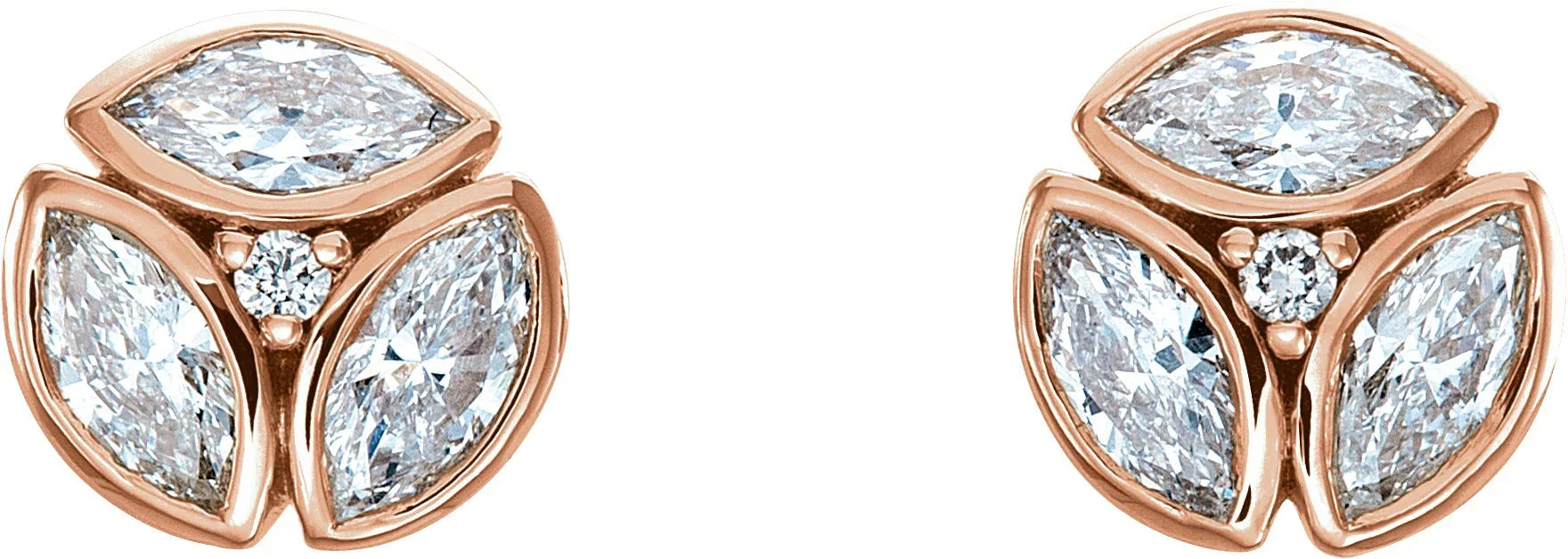 Rose Gold Earrings | 1/2 CTW Diamond Earrings | Yumna Jewelers