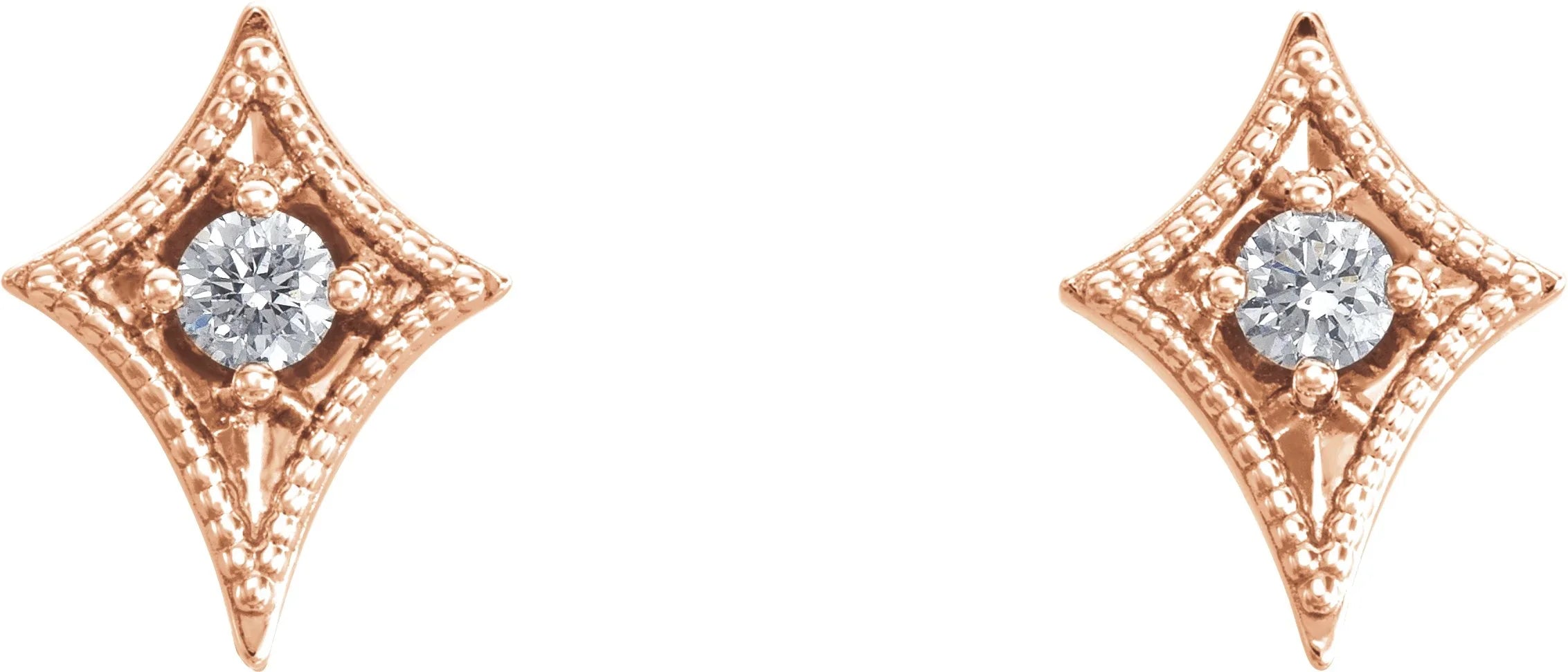 14K Rose 1/8 CTW Natural Diamond Geometric Earrings 86466:602:P