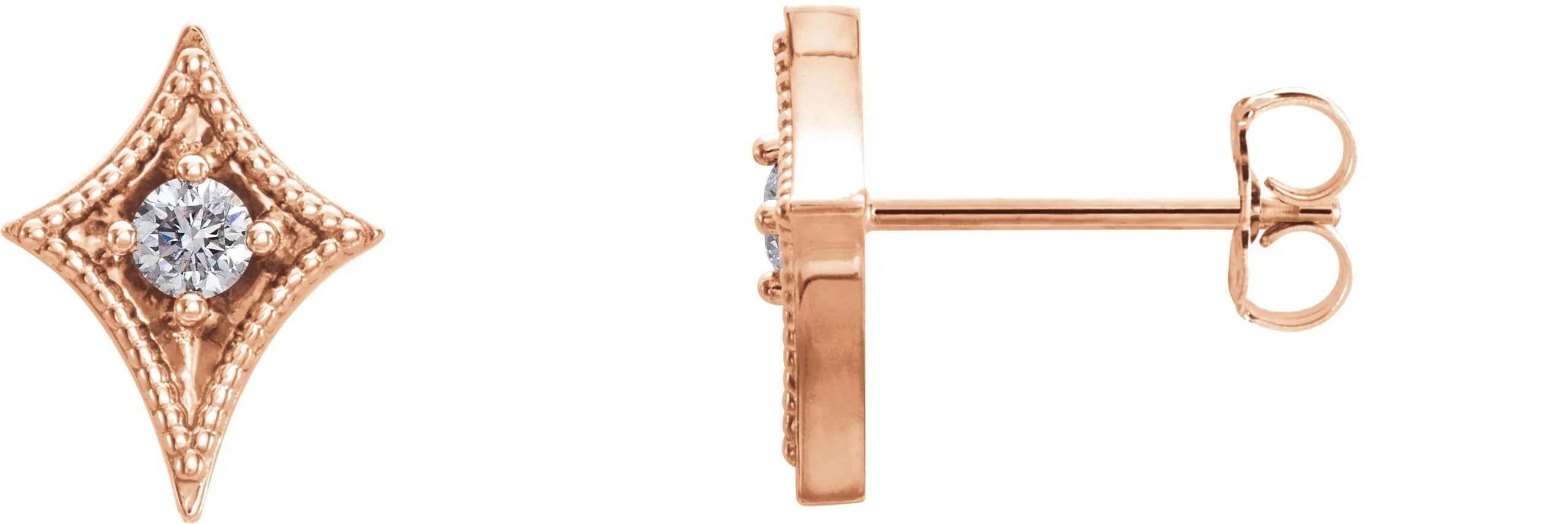 14K Rose 1/8 CTW Natural Diamond Geometric Earrings 86466:602:P