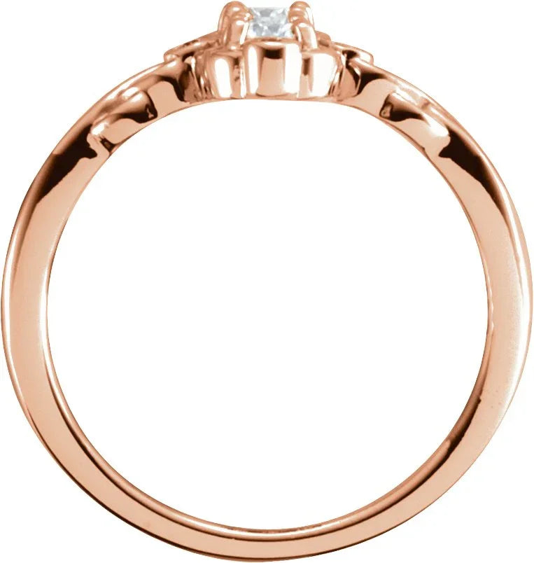 14K Rose 1/5 CTW Natural Diamond Three-Stone Ring 122212:106:P