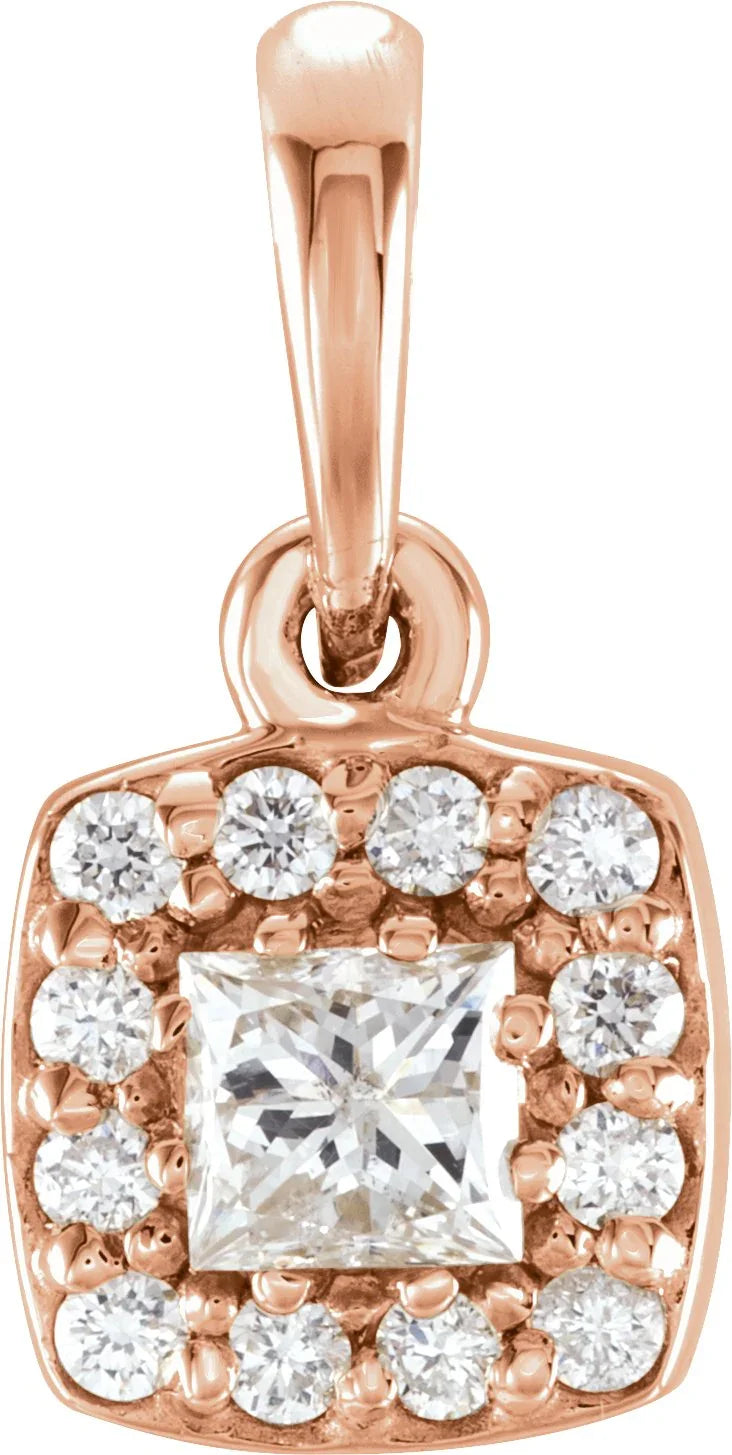 14K Rose 1/4 CTW Natural Diamond Pendant 652193:60002:P