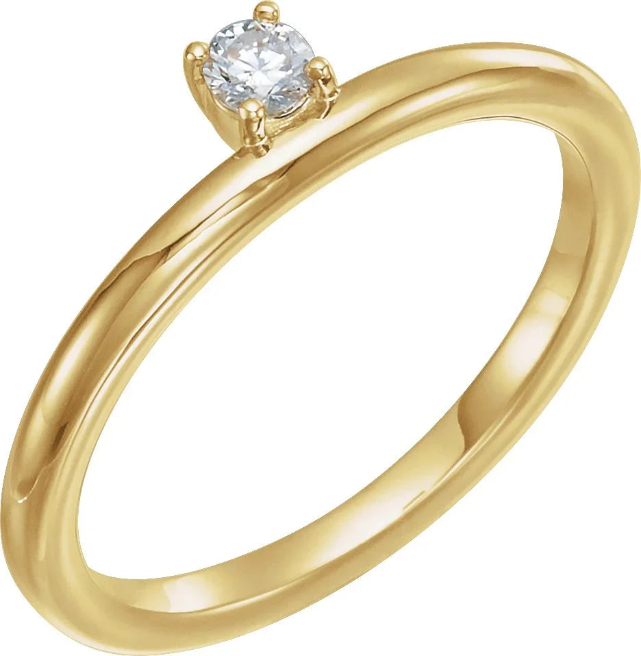 14K Rose Lab-Grown Emerald Stackable Ring 123286:60038:P