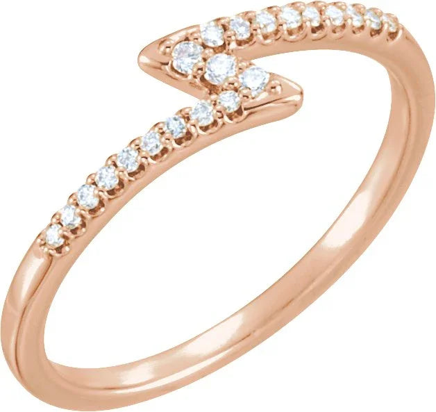 14K Rose 1/8 CTW Natural Diamond Stackable Ring 123053:602:P