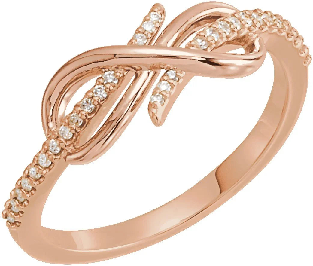 14K Rose 1/10 CTW Natural Diamond Infinity-Inspired Ring 123329:602:P