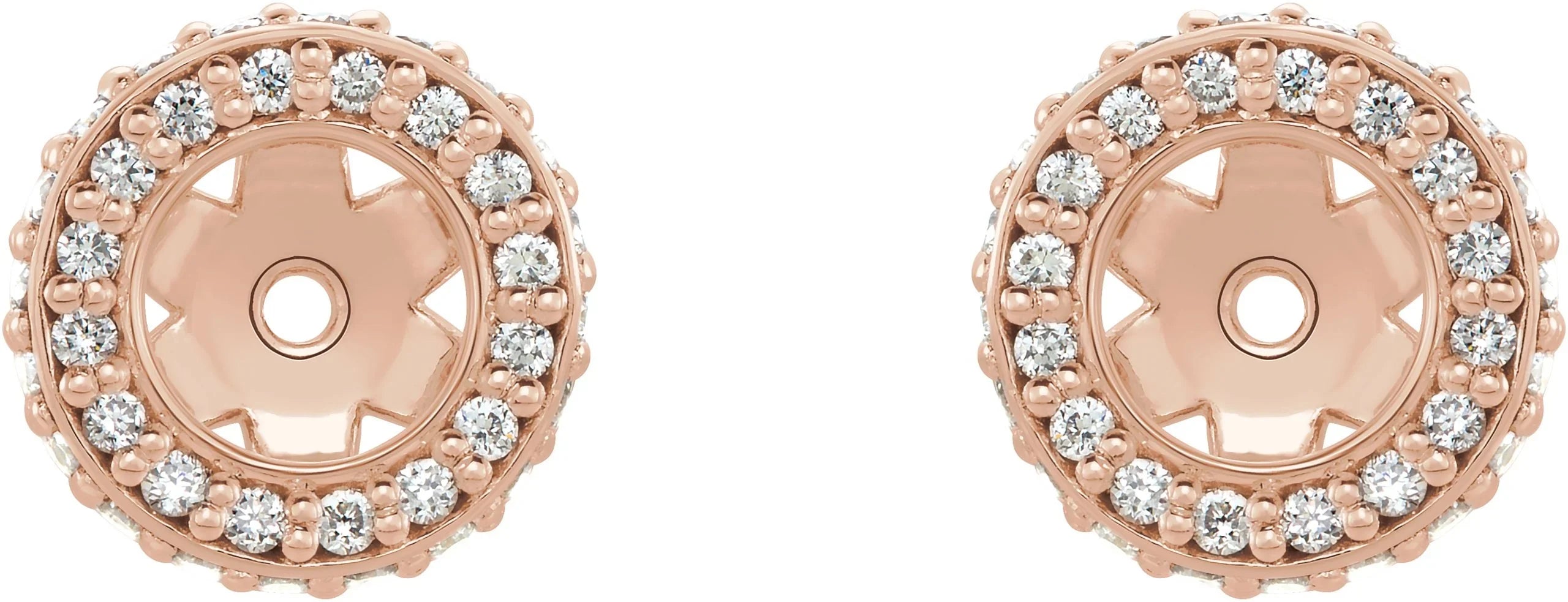 14K Rose 1/5 CTW Natural Diamond Earrings Jacket 86627:606:P