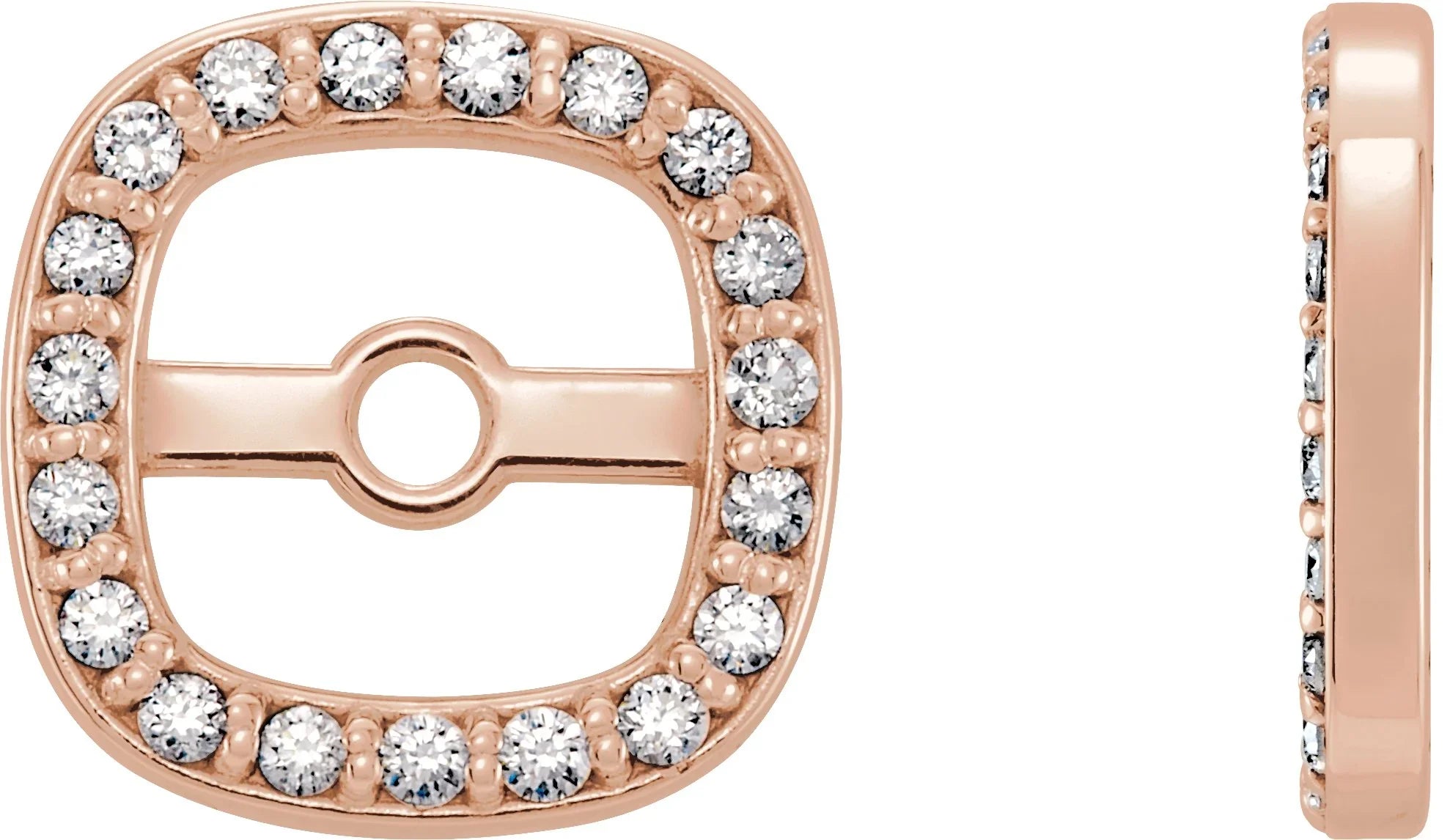 14K Rose .08 CTW Natural Diamond Halo-Style Earring Jackets 85849:60002:P