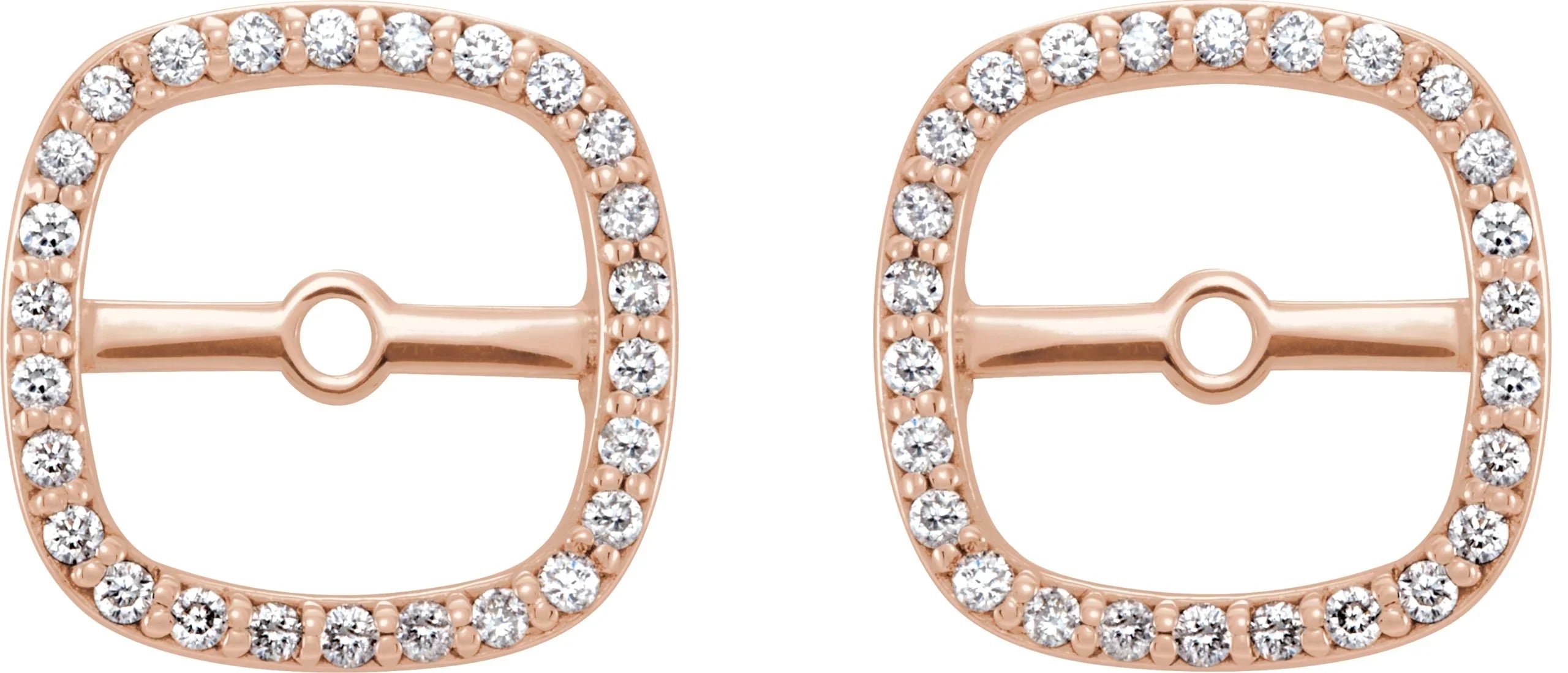 14K Rose .08 CTW Natural Diamond Halo-Style Earring Jackets 85849:60008:P