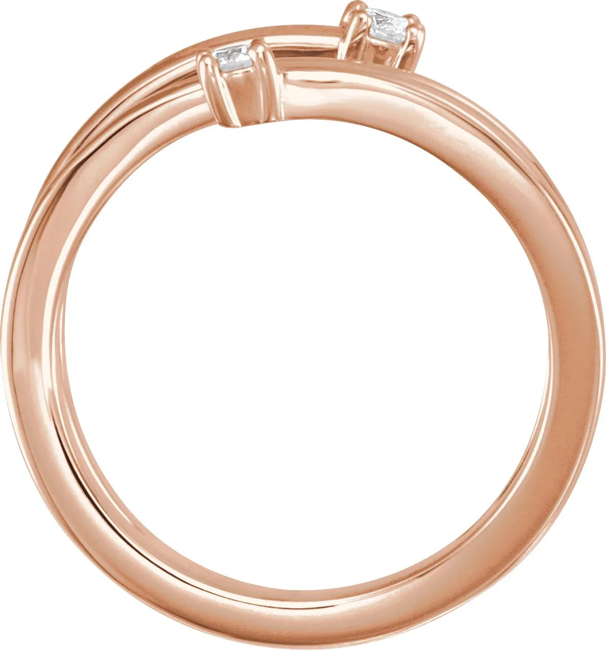 14K Rose 1/8 CTW Natural Diamond Bypass Ring  123383:602:P