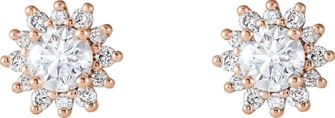 1/2 Carat Diamond Earrings | 14K Rose Gold Earrings | Yumna Jewelers