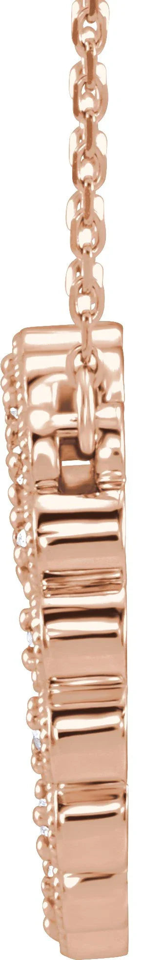 14K Rose 1/5 CTW Natural Diamond Circle 16-18" Necklace 86708:607:P