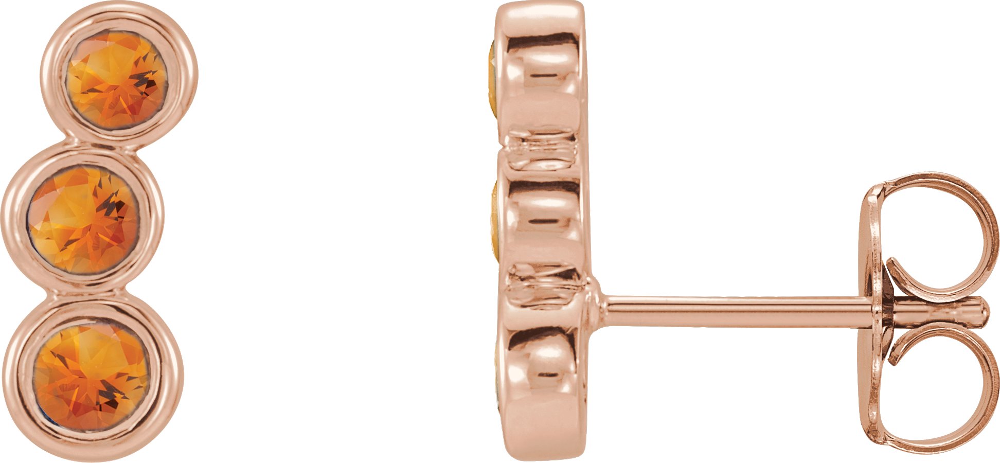 14K Rose Natural Citrine Ear Climbers 86701:672:P