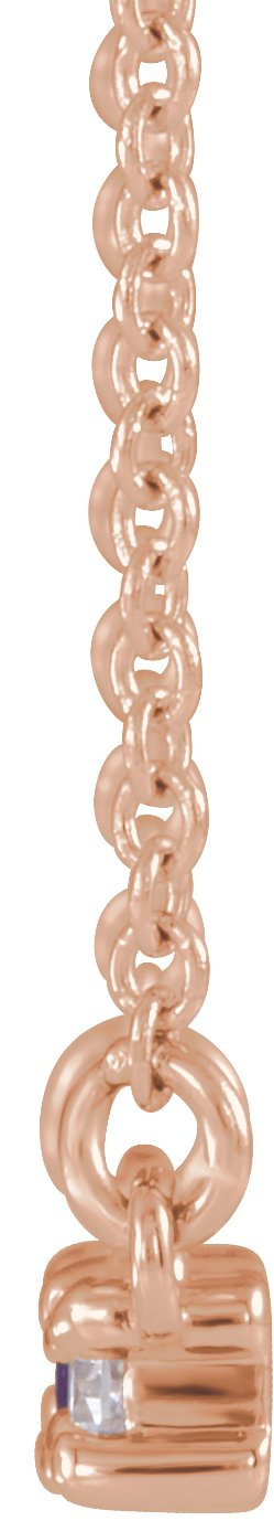 14K Rose Natural Emerald & 1/8 CTW Natural Diamond 16" Necklace 86838:632:P