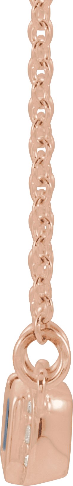 14K Rose Natural Blue Sapphire & .02 CTW Natural Diamond Bar 16" Necklace 86750:642:P