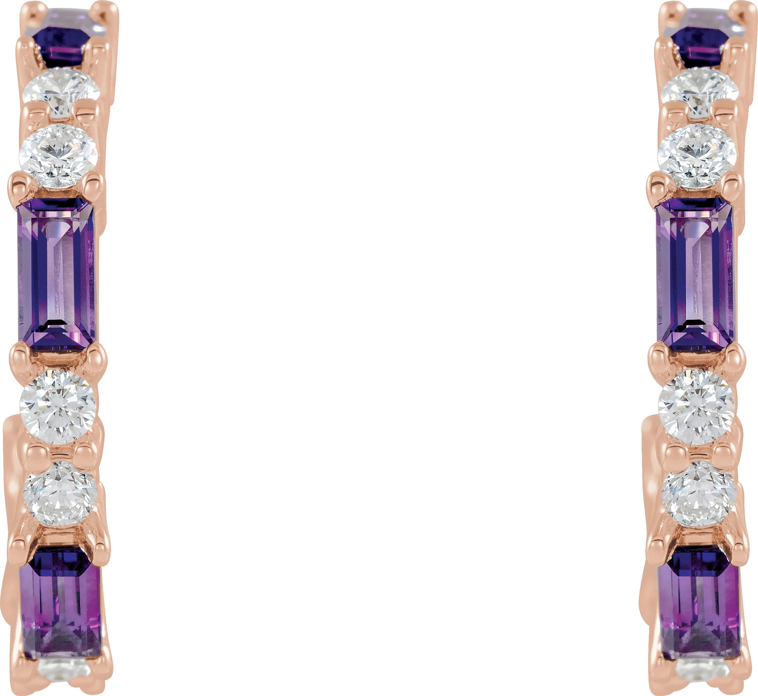 14K Rose Natural Amethyst & 1/2 CTW Natural Diamond Earrings 86789:623:P