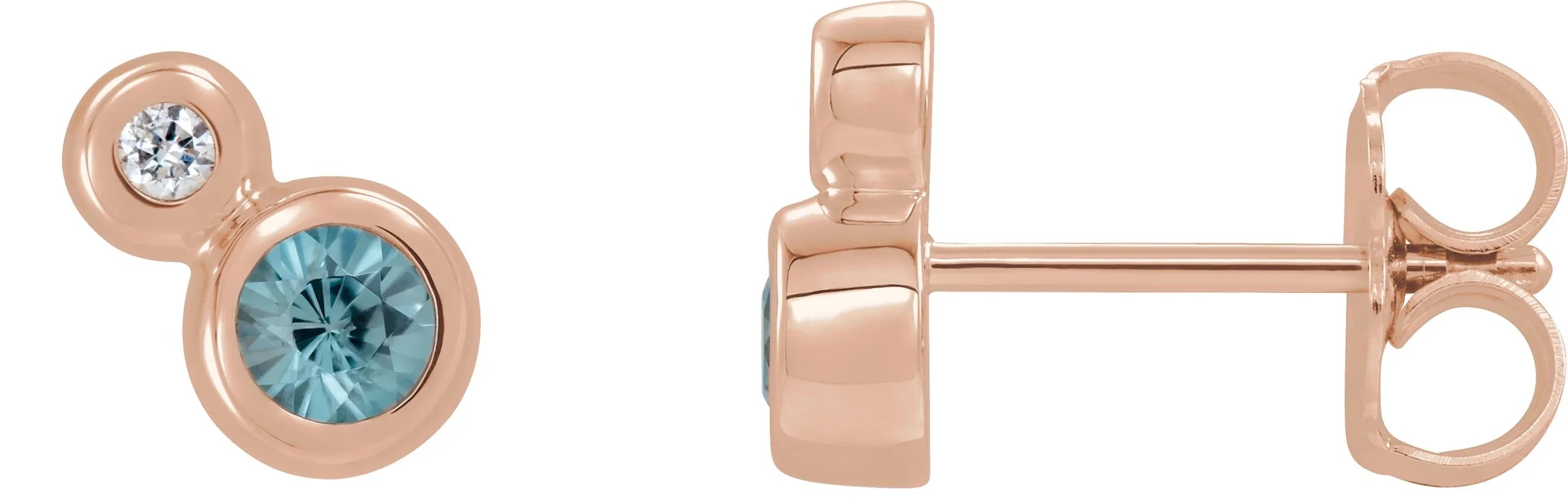 Blue Zircon and Diamond Earrings | Yumna Jewelers