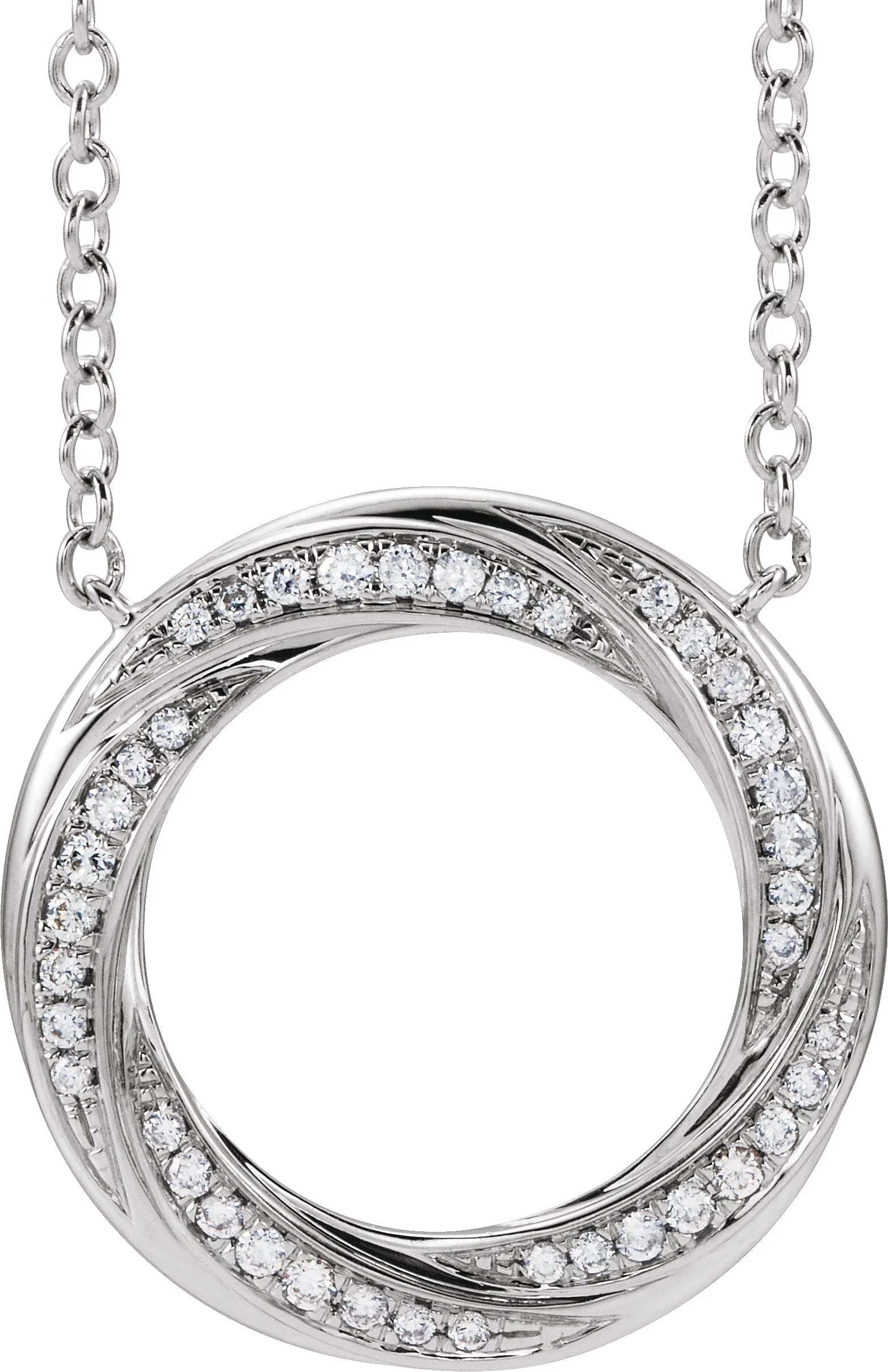 14K Rose 1/5 CTW Natural Diamond Circle 16-18" Necklace 653535:602:P
