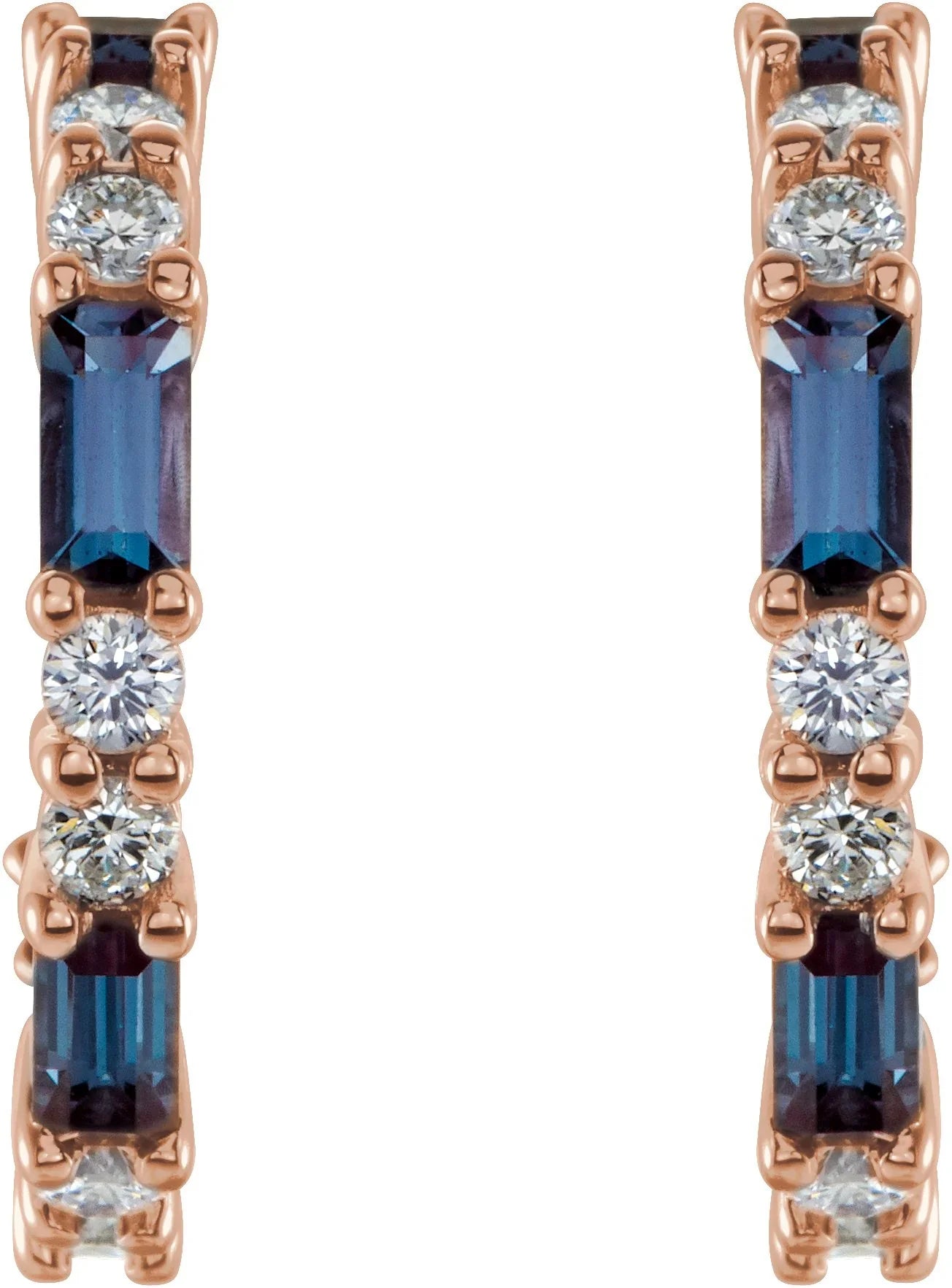 14K Rose Lab-Grown Alexandrite & 1/2 CTW Natural Diamond Earrings 86789:648:P