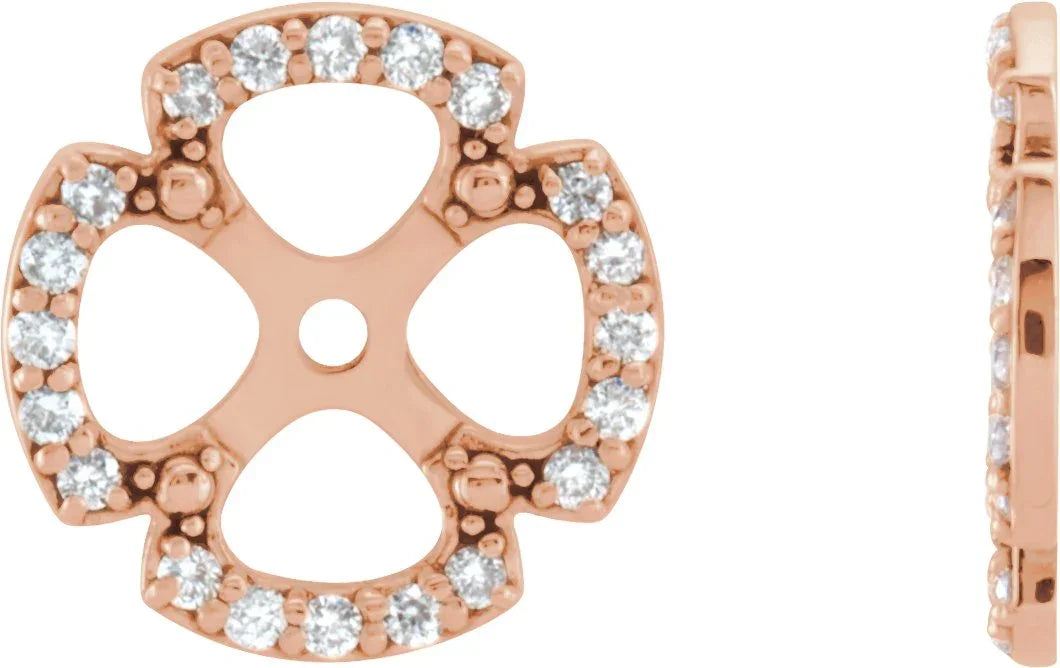 14K Rose 1/5 CTW Natural Diamond Earring Jackets 85761:60000:P