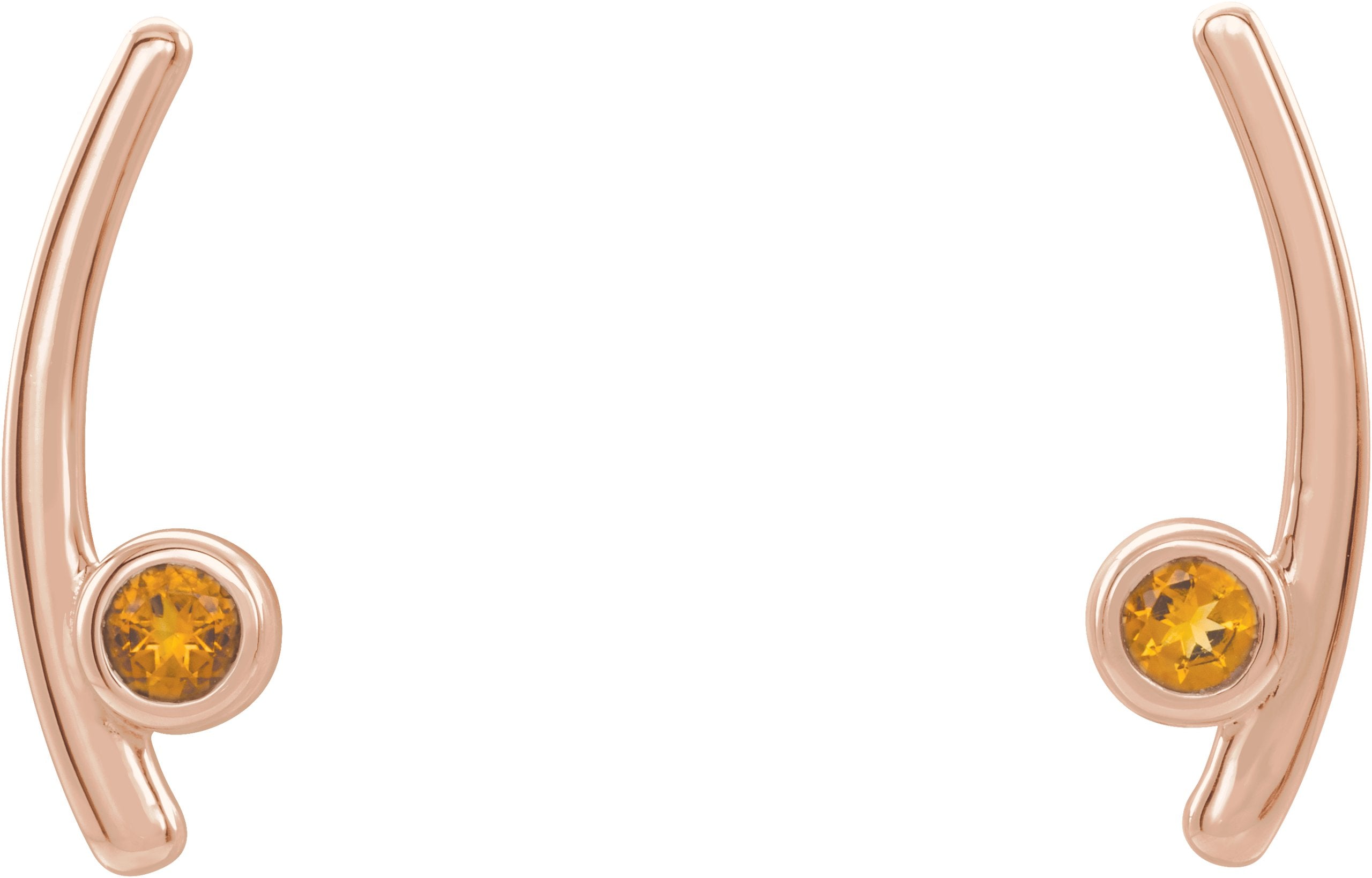 14K Rose Natural Citrine Ear Climbers 86861:644:P