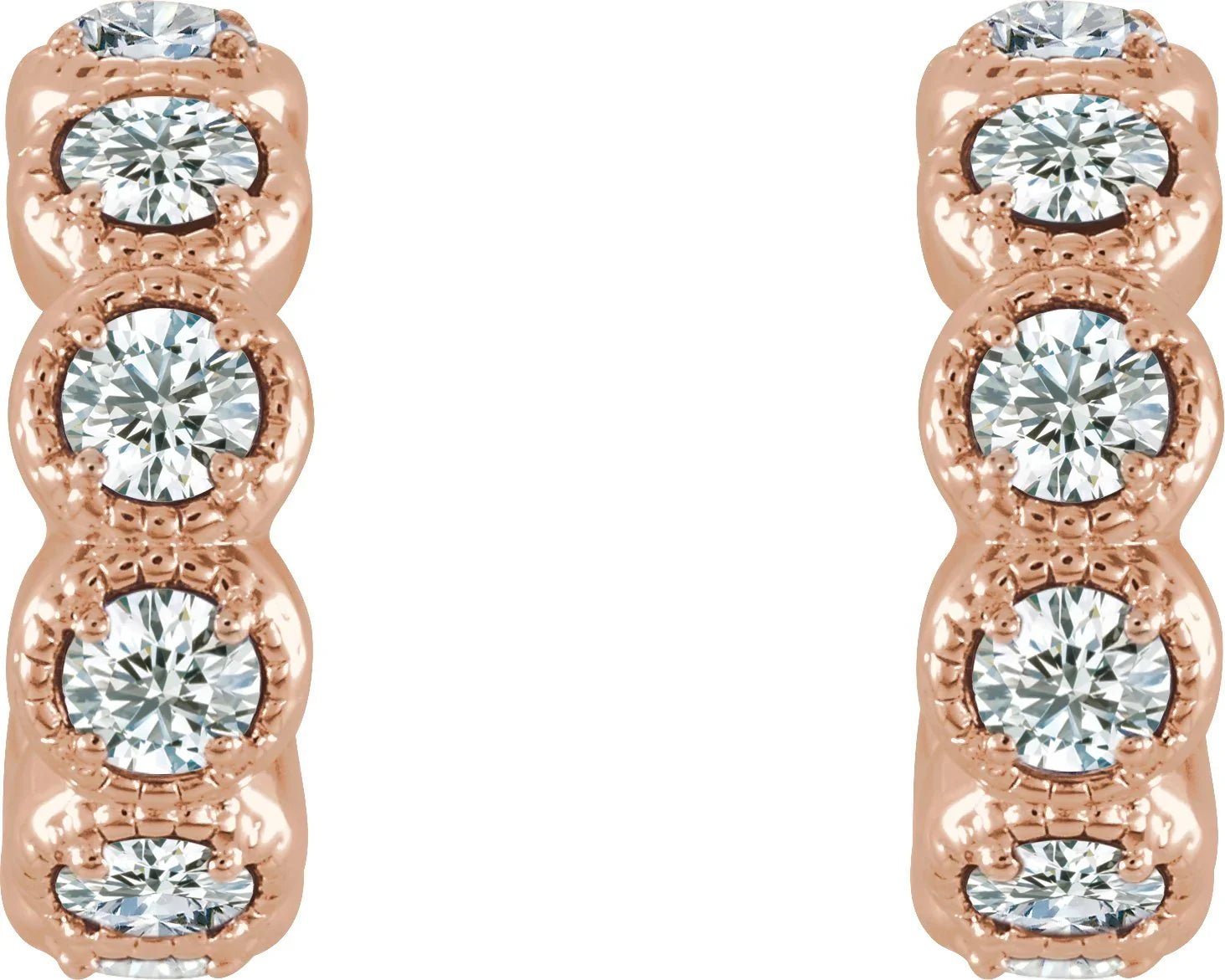 14K Rose 7/8 CTW Natural Diamond Hoop Earrings 86493:622:P