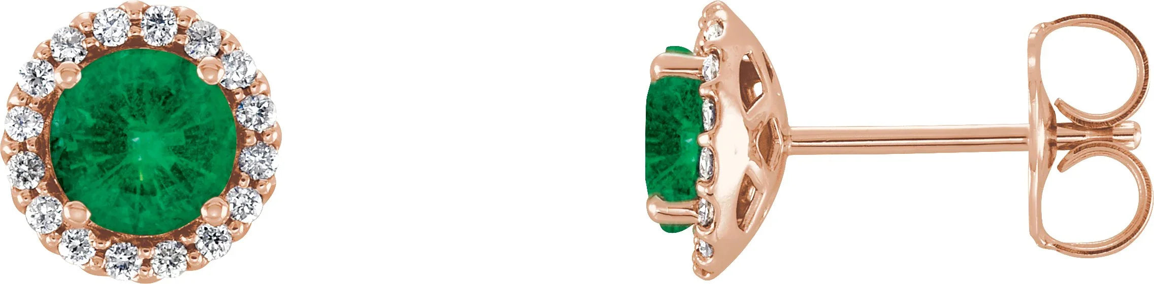 Emerald Diamond Rose Earrings | Yumna Jewelers