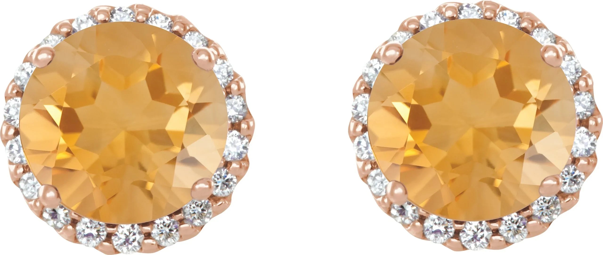 1/8 CTW Diamond Citrine Earrings | Yumna Jewelers