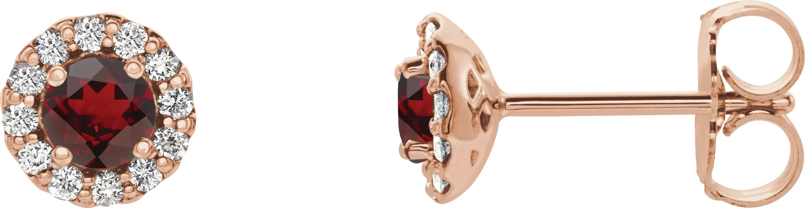 Mozambique Garnet and Diamond Earrings | Yumna Jewelers