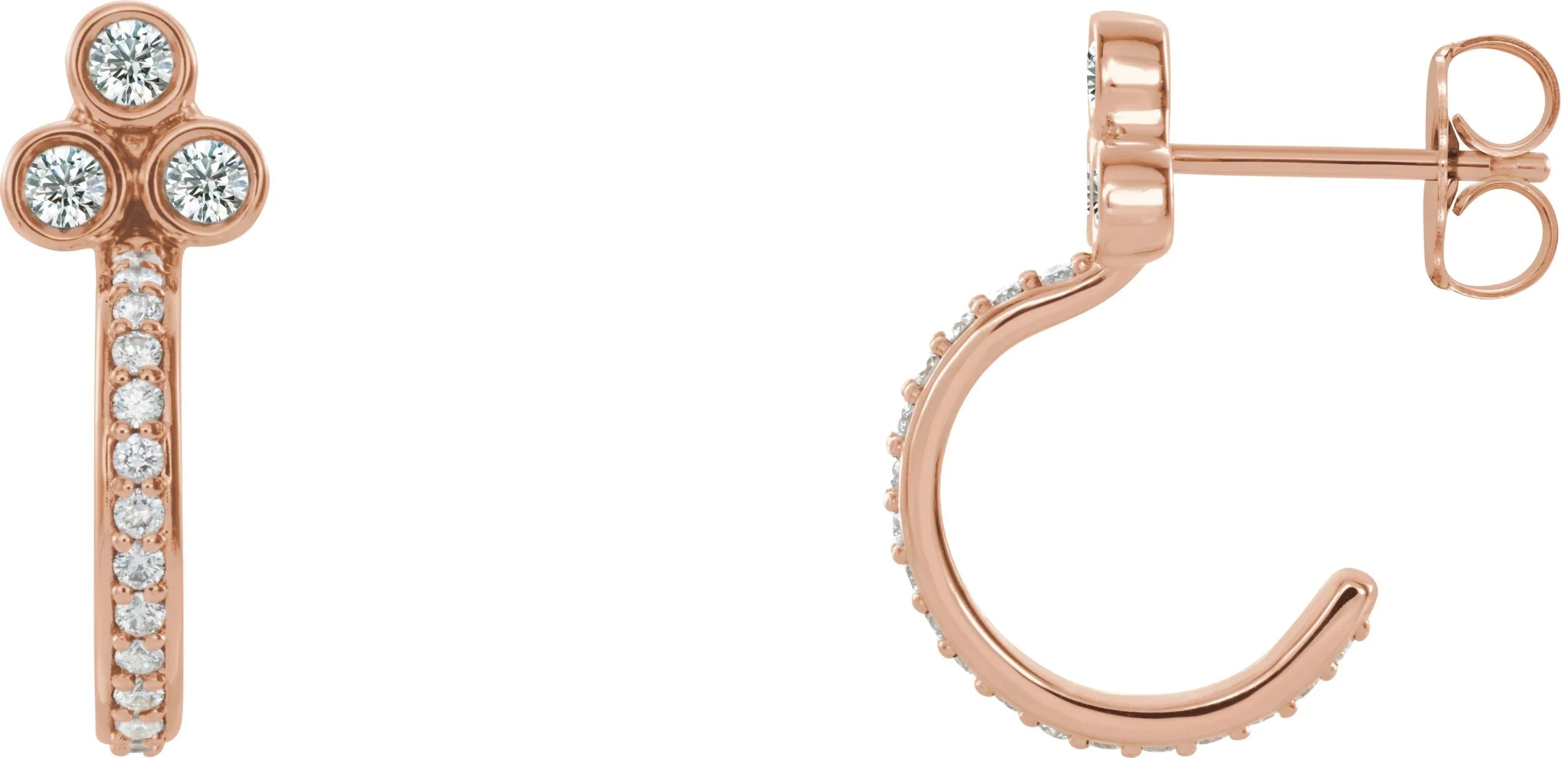 Natural Diamond Hoop Earrings | Yumna Jewelers